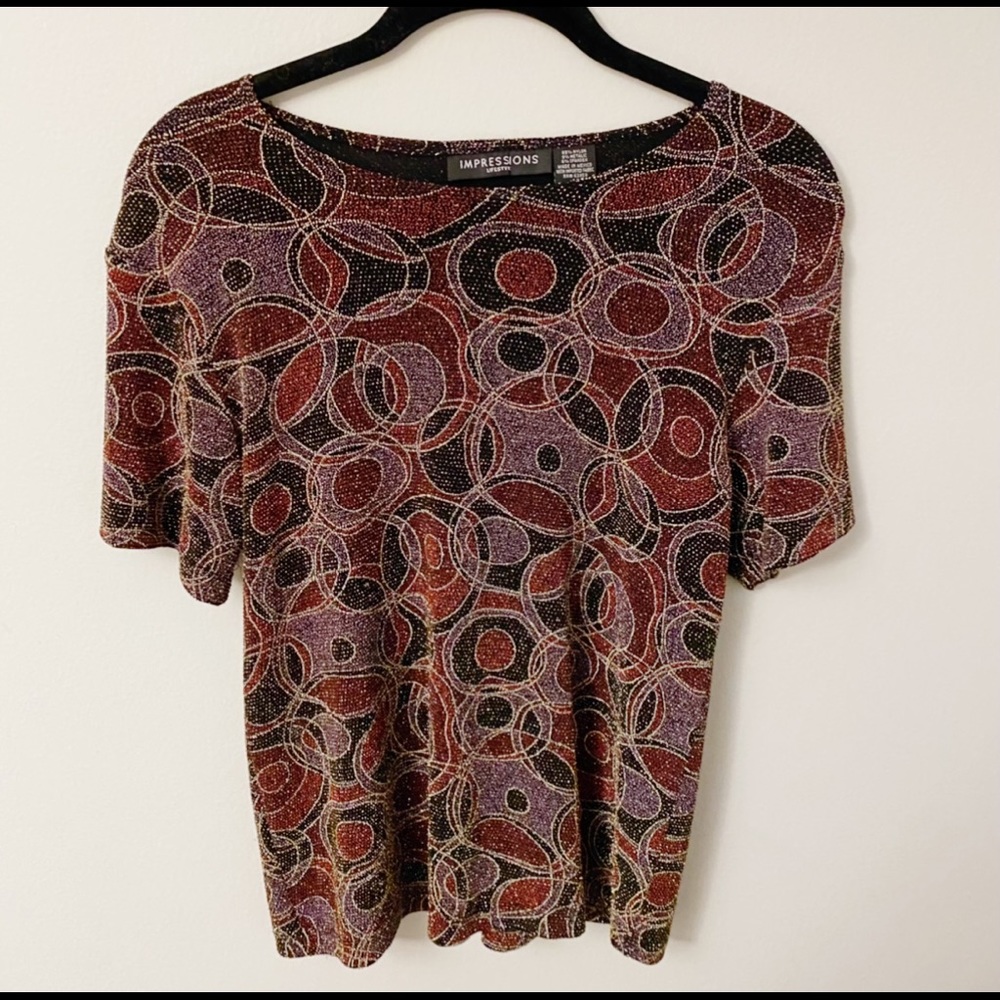 Impressions Lifestyle Shimmery Multicolored Top